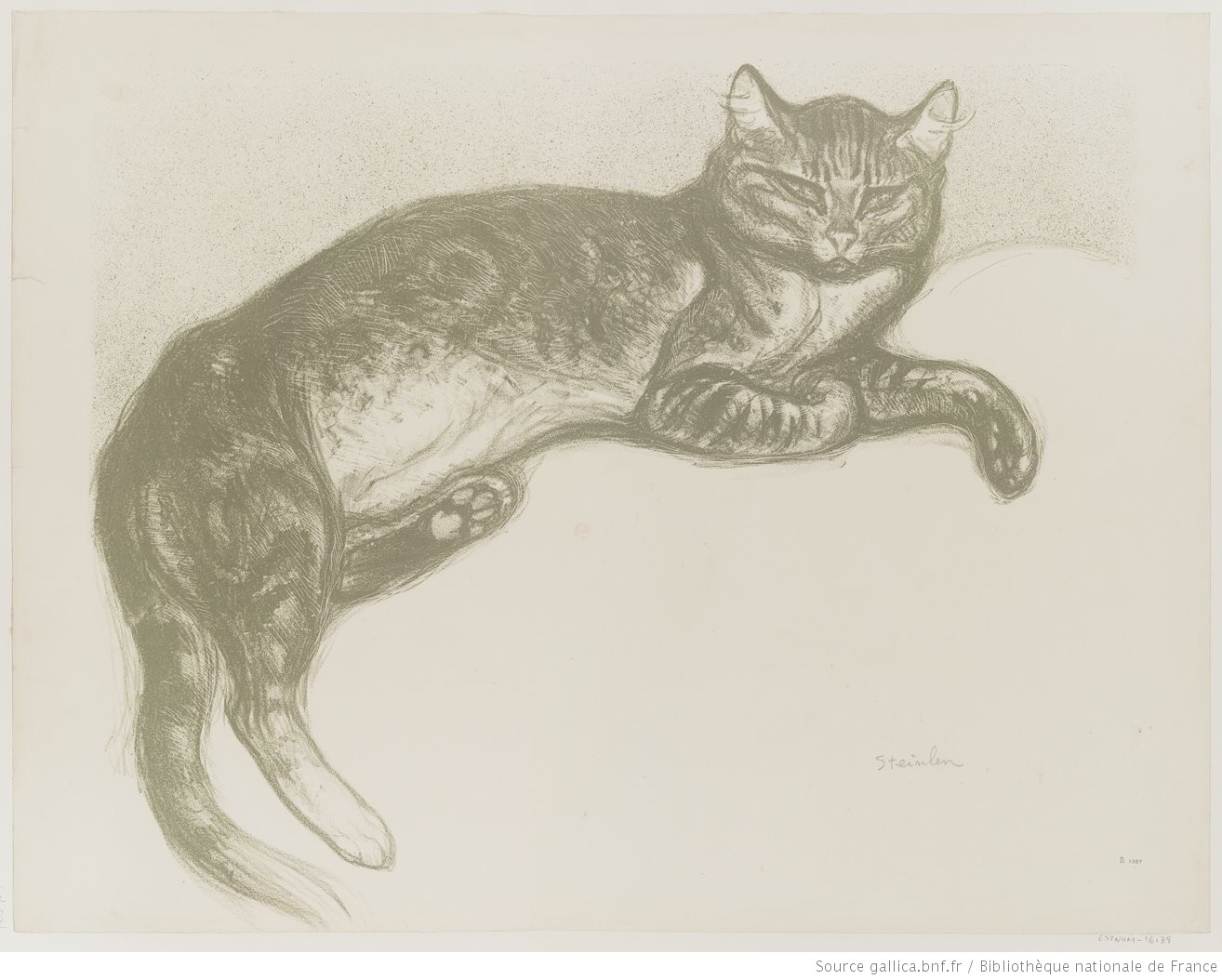 [L'hiver_chat_sur_un_coussin] Steinlen Théophile